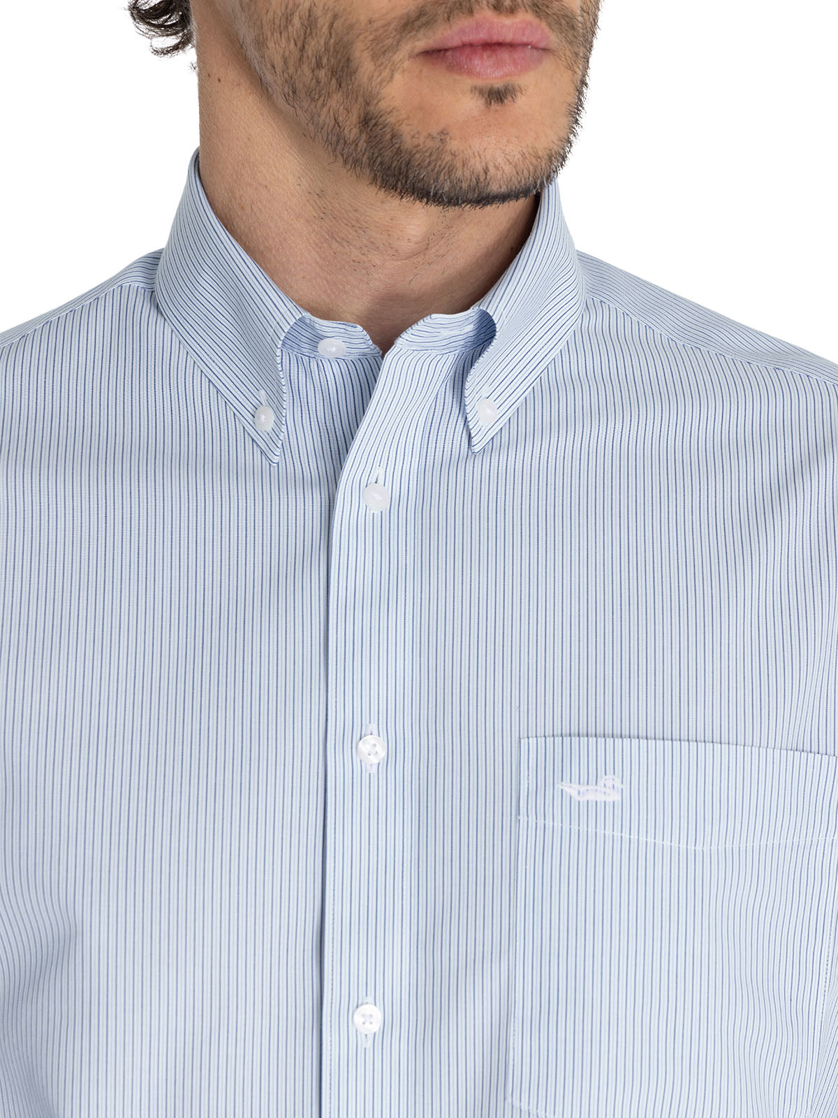 Camisa Libre De Arrugas Hombre WF Cuello Button-Down Marino Rockford
