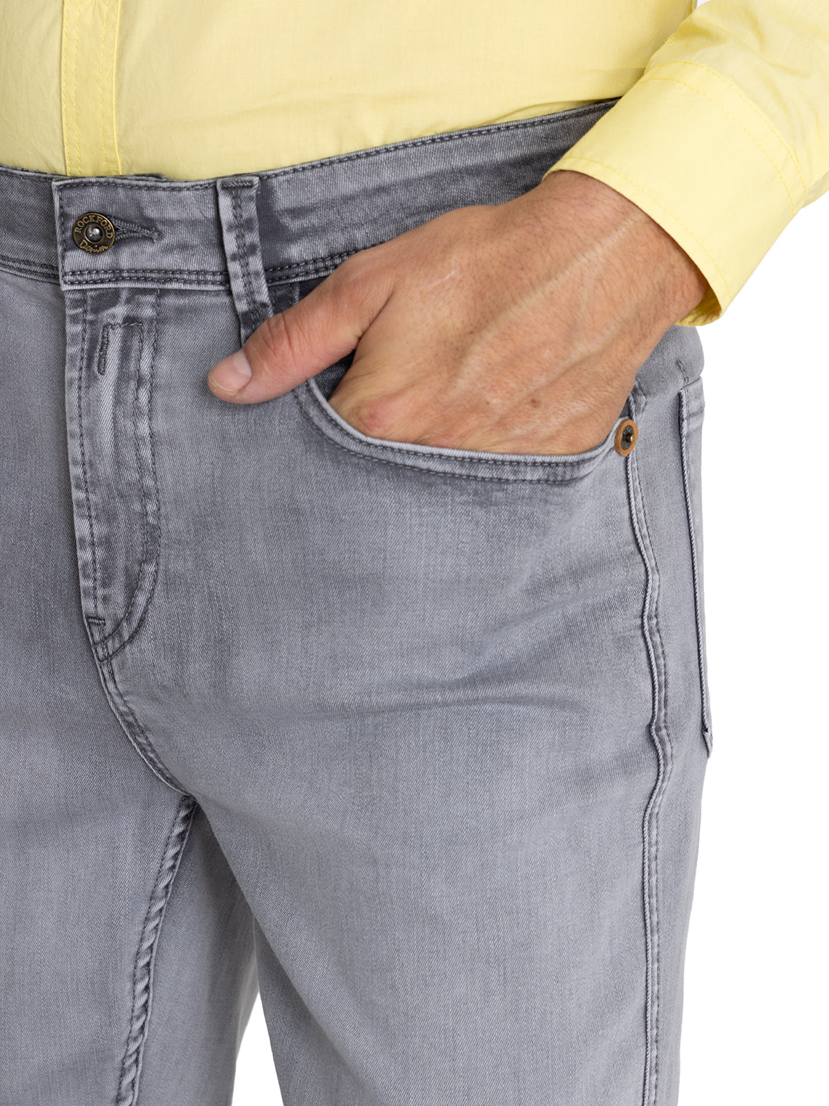 Jeans Algodón Orgánico Hombre Baycolor Gris Rockford