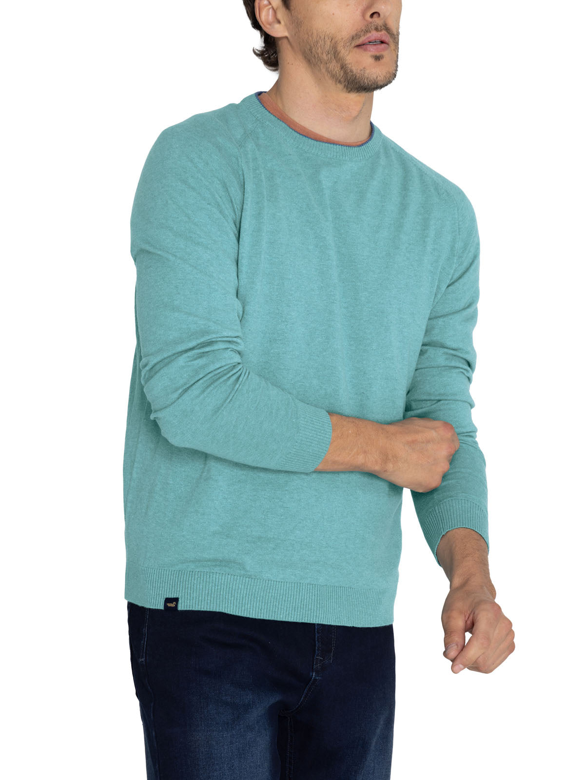 Sweater Algodón Orgánico Hombre Angri Celeste Rockford
