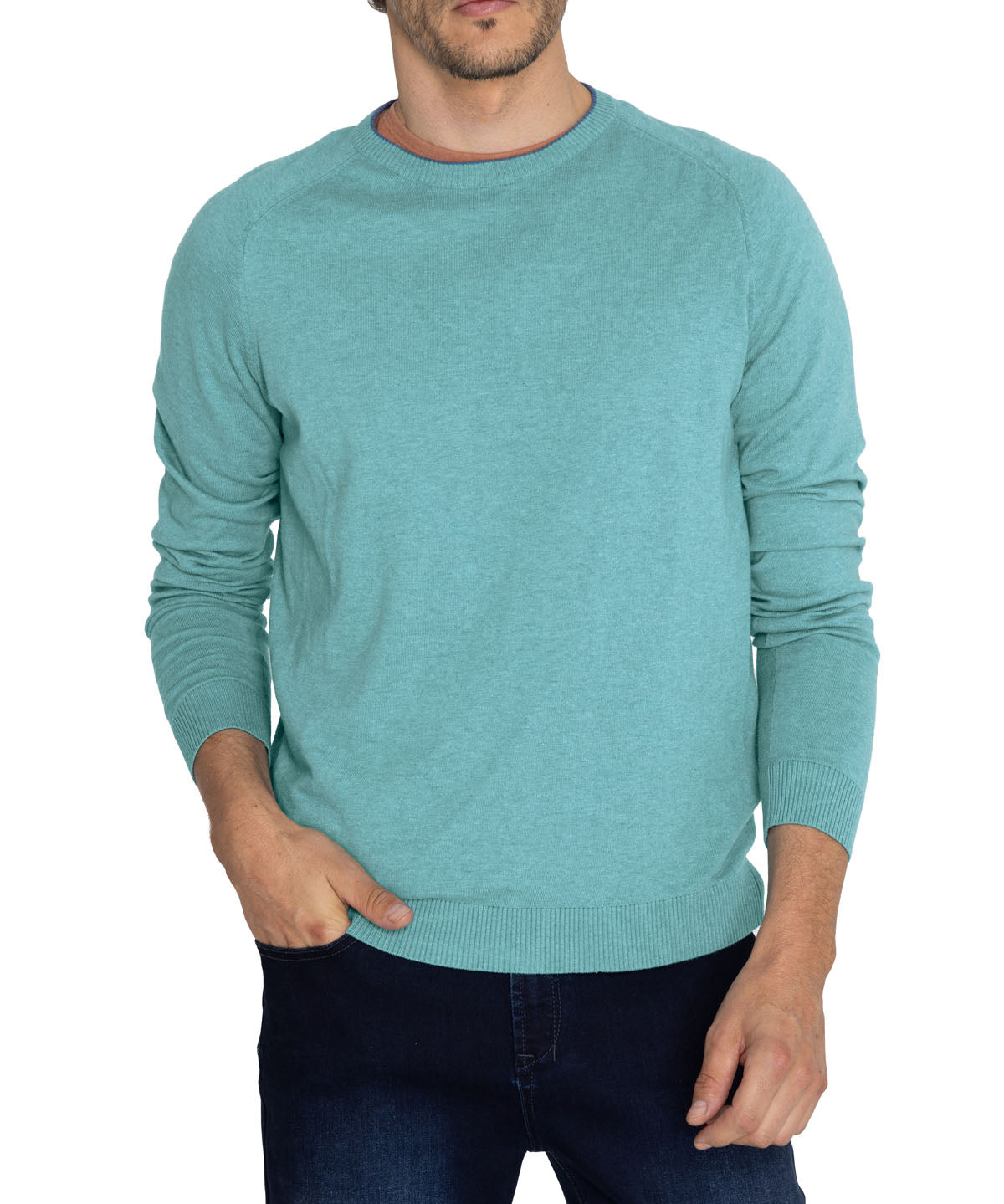 Sweater Algodón Orgánico Hombre Angri Celeste Rockford