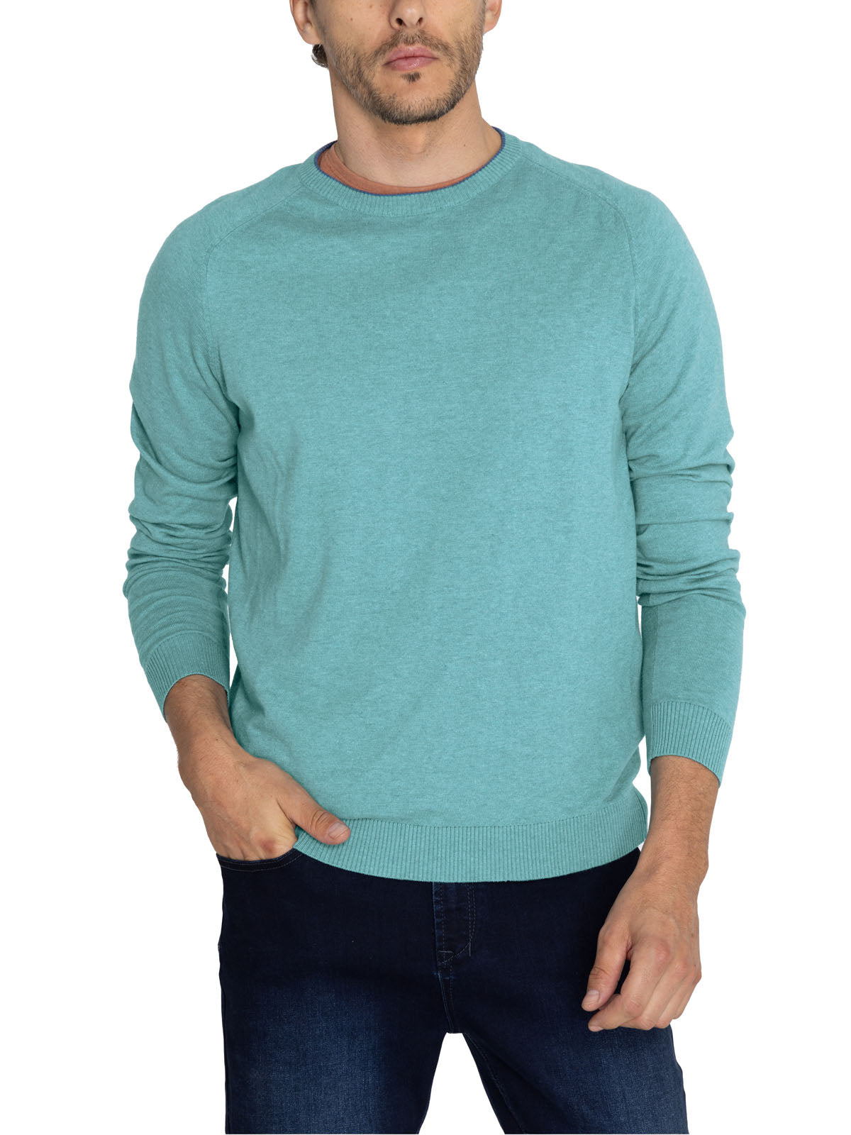 Sweater Algodón Orgánico Hombre Angri Celeste Rockford