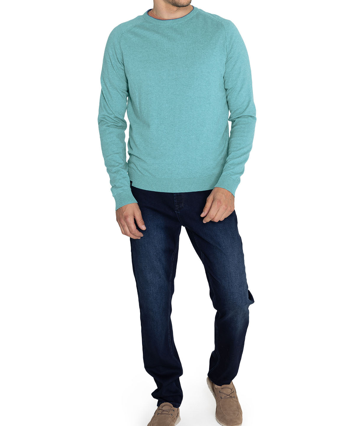 Sweater Algodón Orgánico Hombre Angri Celeste Rockford