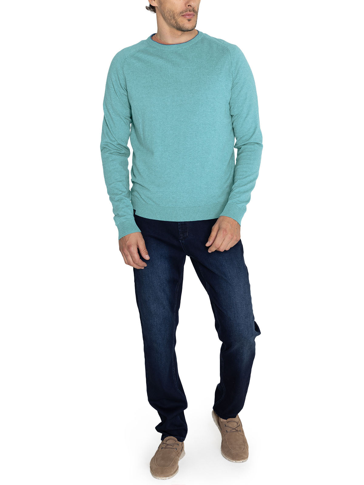 Sweater Algodón Orgánico Hombre Angri Celeste Rockford