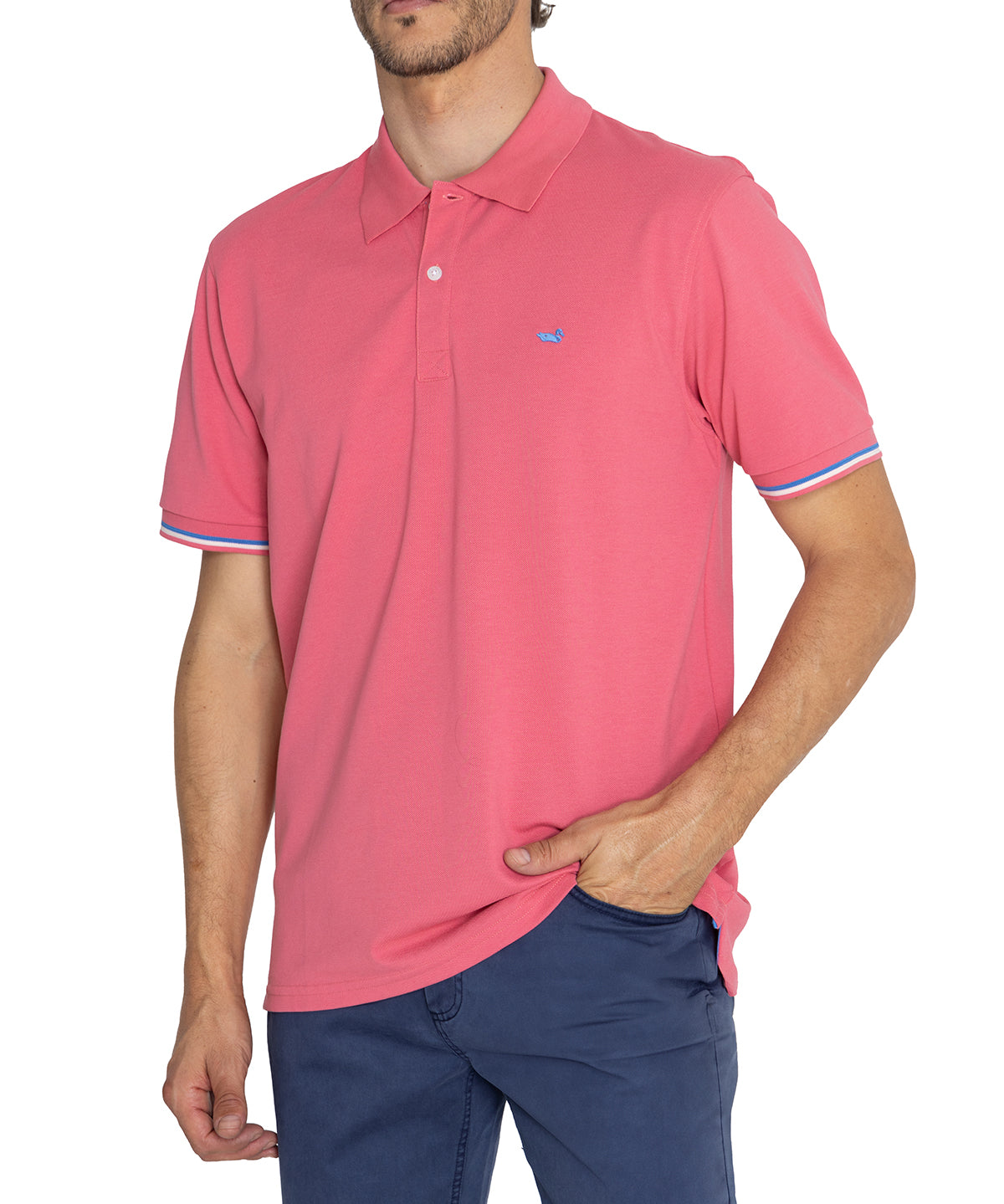 Polera Algodón Pima Hombre Mitchell Rosado Rockford
