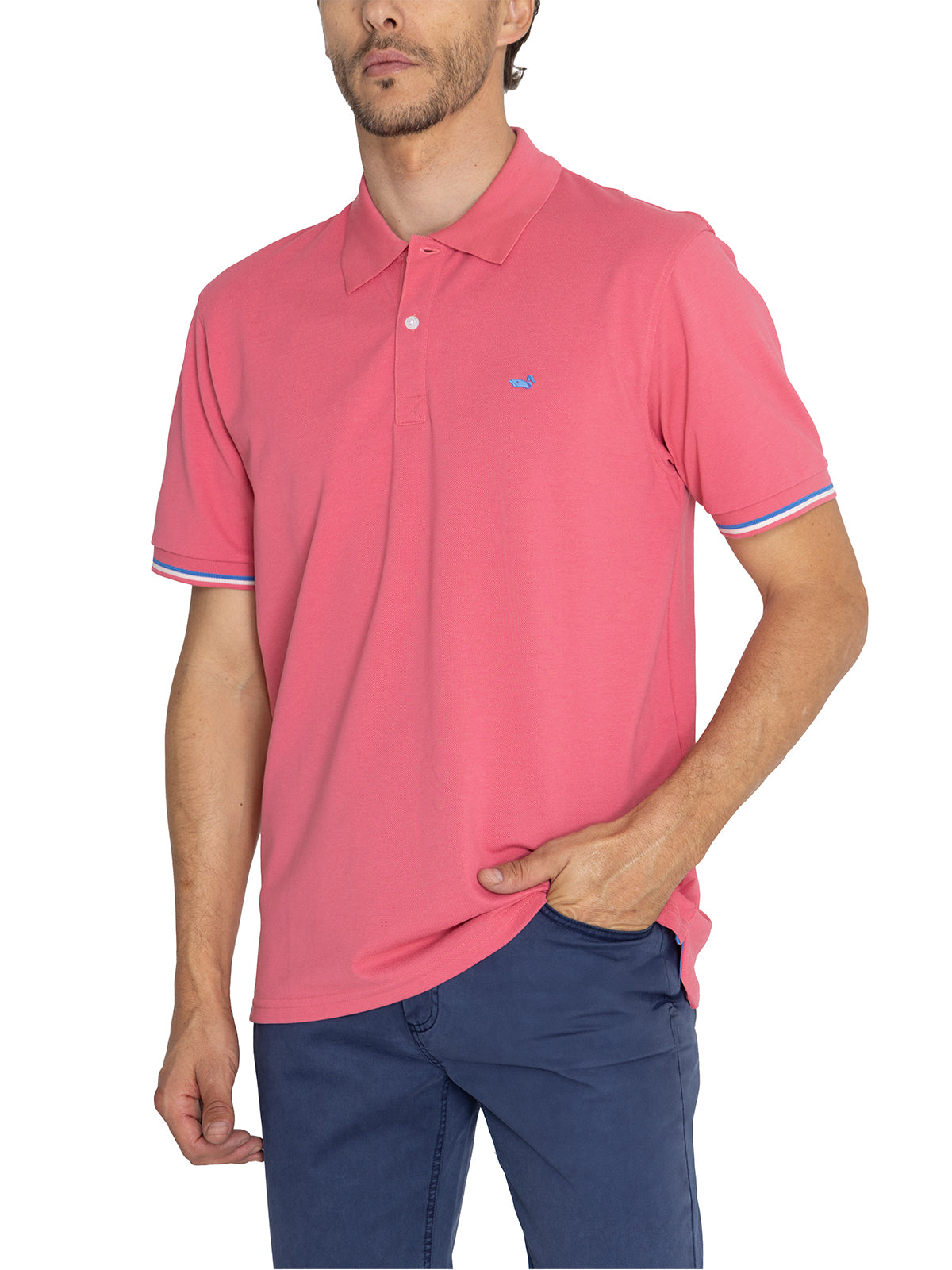 Polera Algodón Pima Hombre Mitchell Rosado Rockford