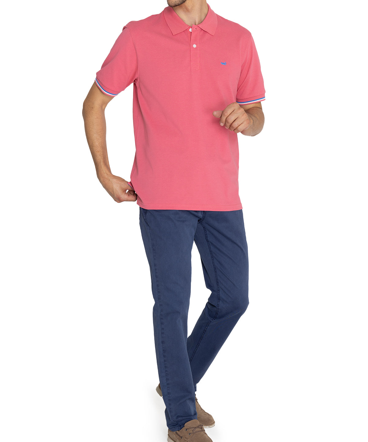 Polera Algodón Pima Hombre Mitchell Rosado Rockford