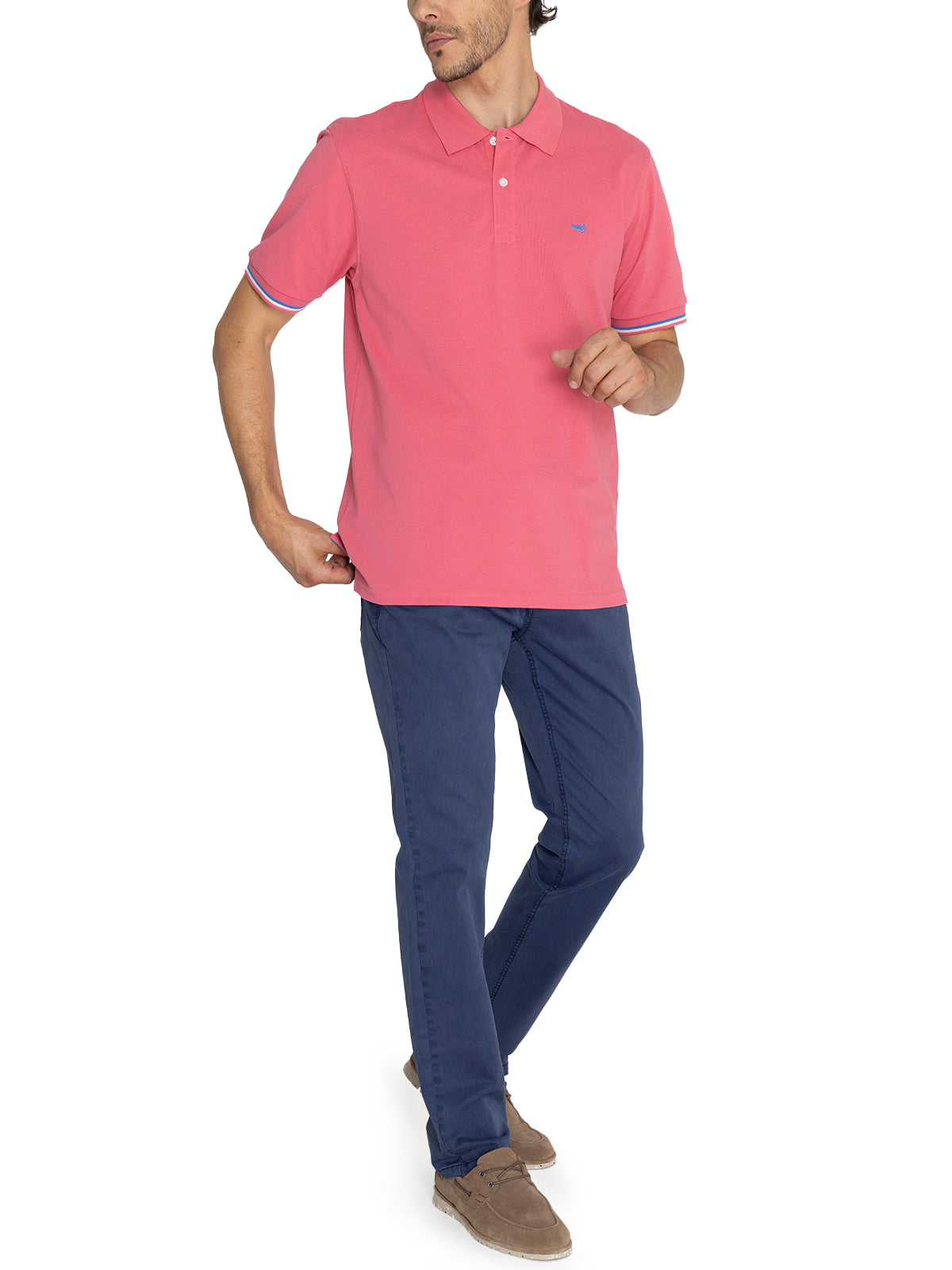 Polera Algodón Pima Hombre Mitchell Rosado Rockford