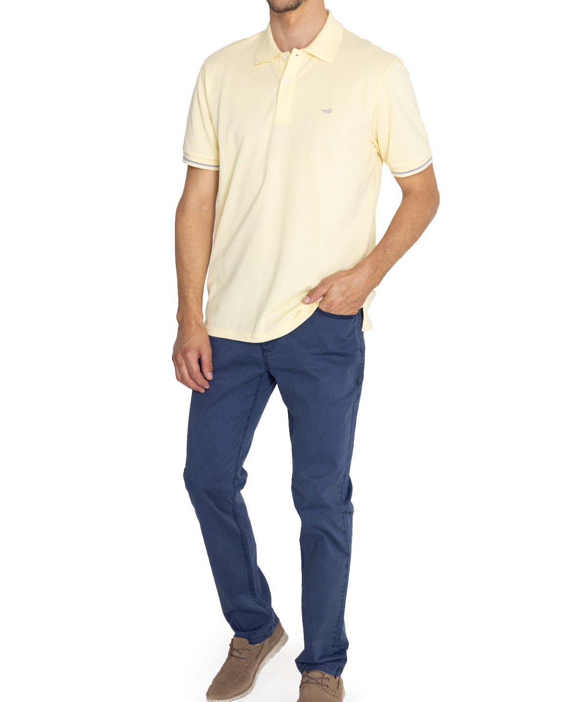 Polera Algodón Pima Hombre Mitchell Amarillo Rockford