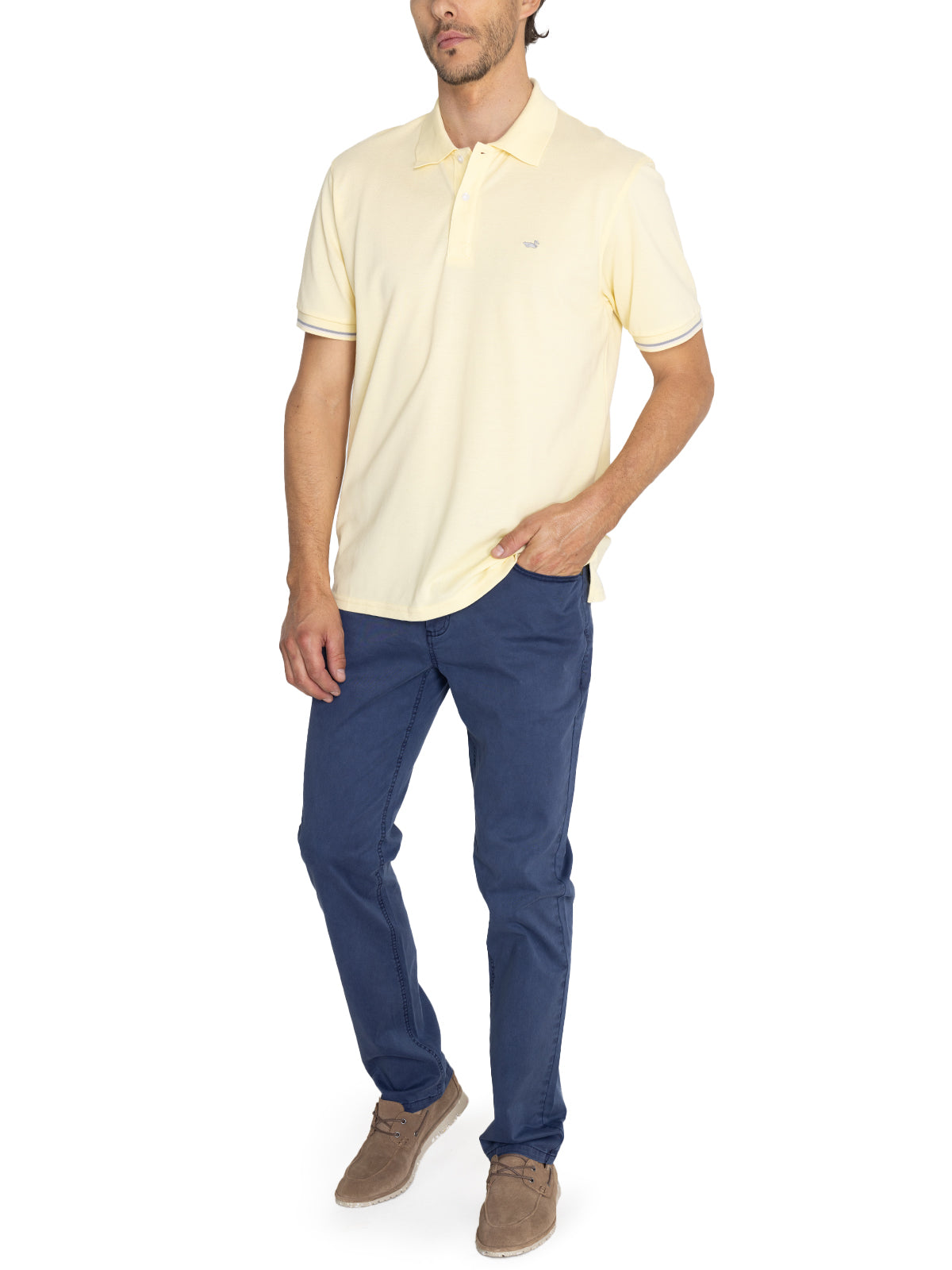 Polera Algodón Pima Hombre Mitchell Amarillo Rockford