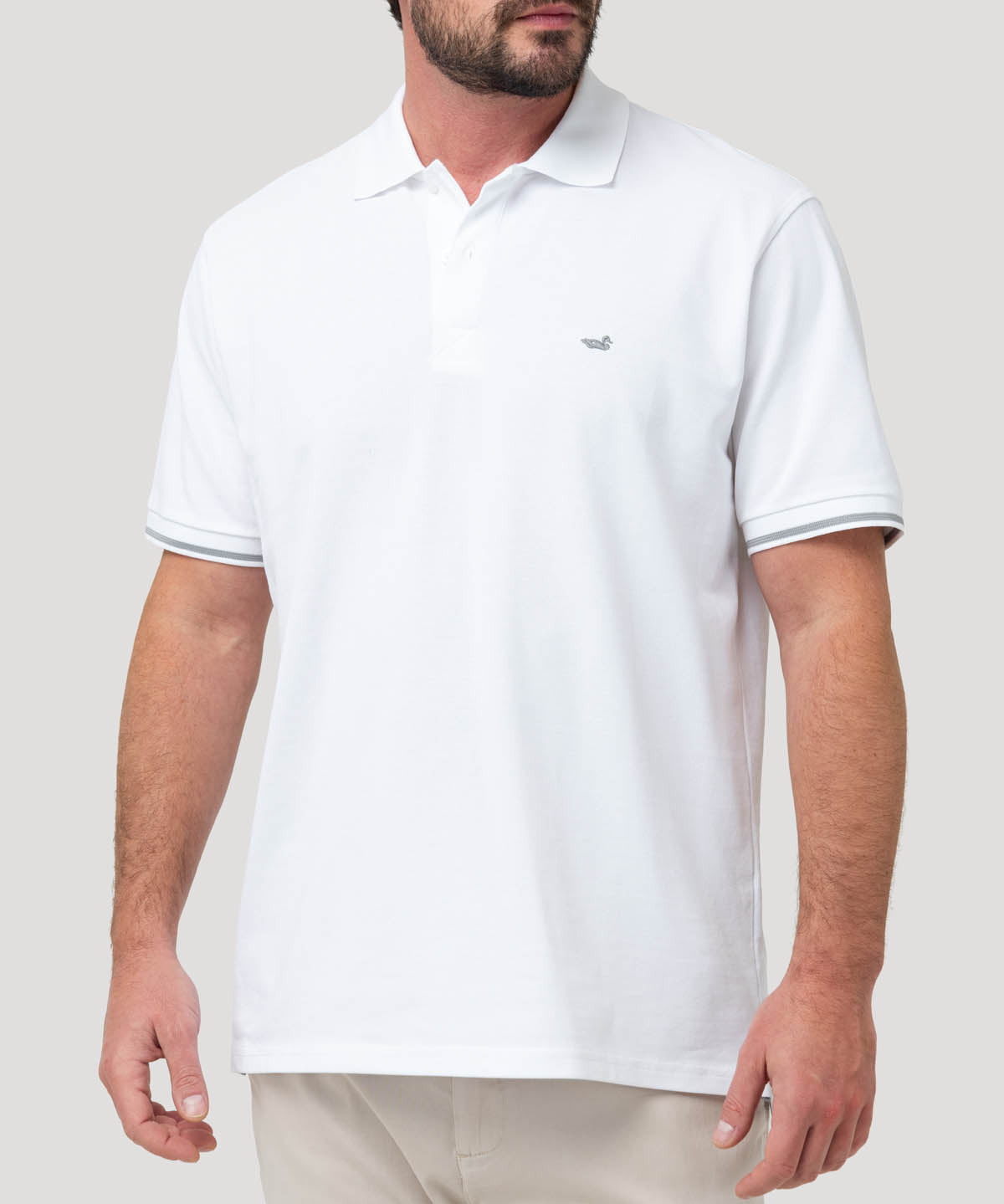 Polera Algodón Pima Hombre Mitchell Blanco Rockford