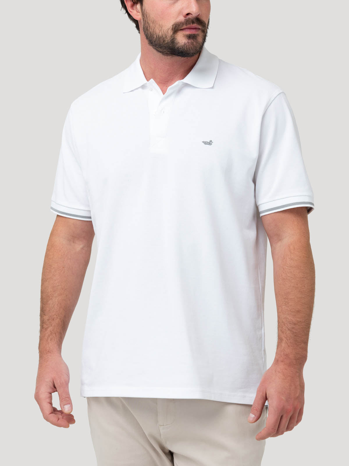 Polera Algodón Pima Hombre Mitchell Blanco Rockford