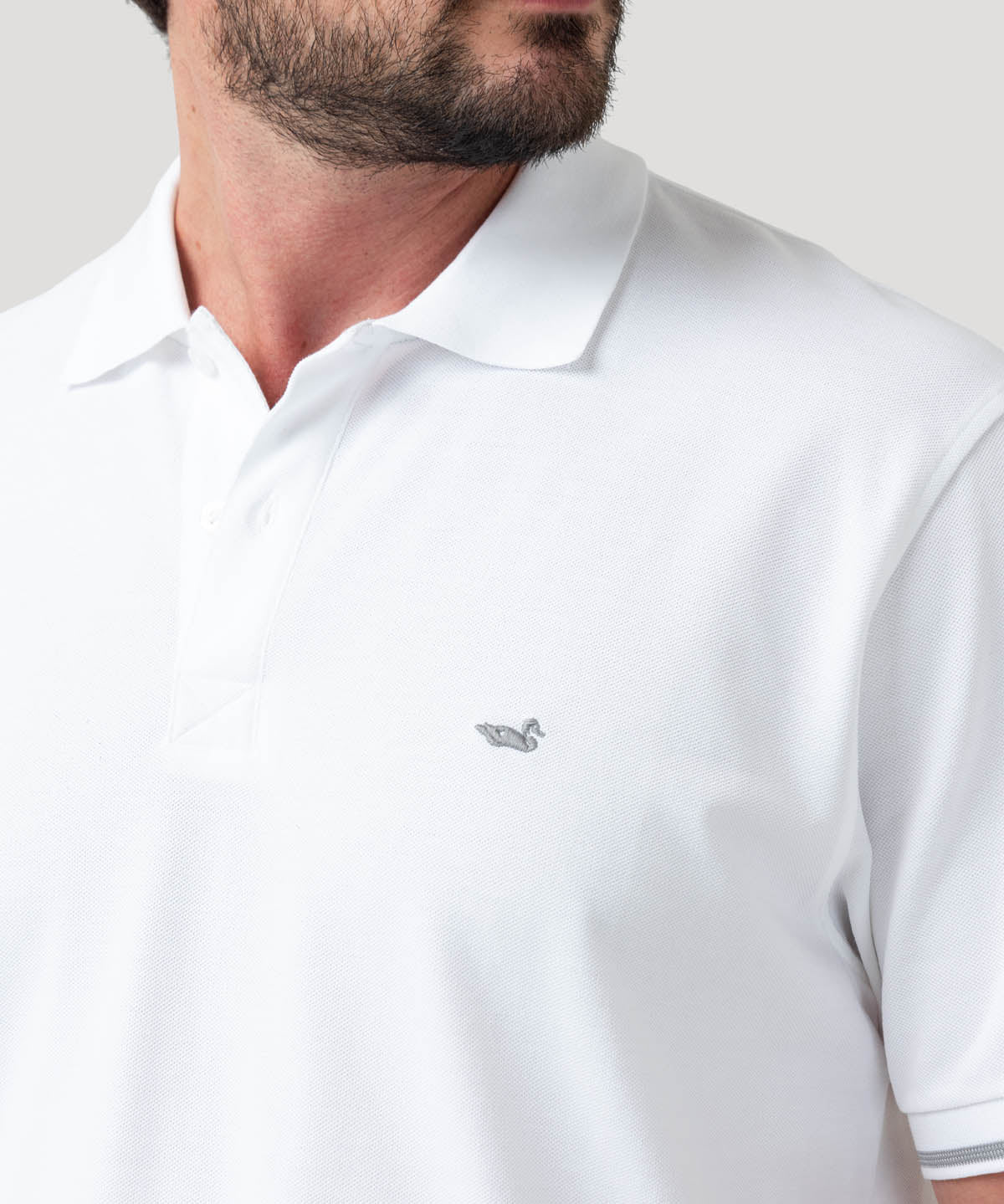 Polera Algodón Pima Hombre Mitchell Blanco Rockford