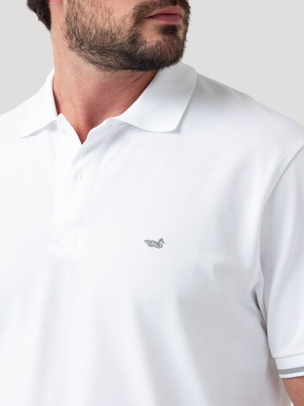 Polera Algodón Pima Hombre Mitchell Blanco Rockford