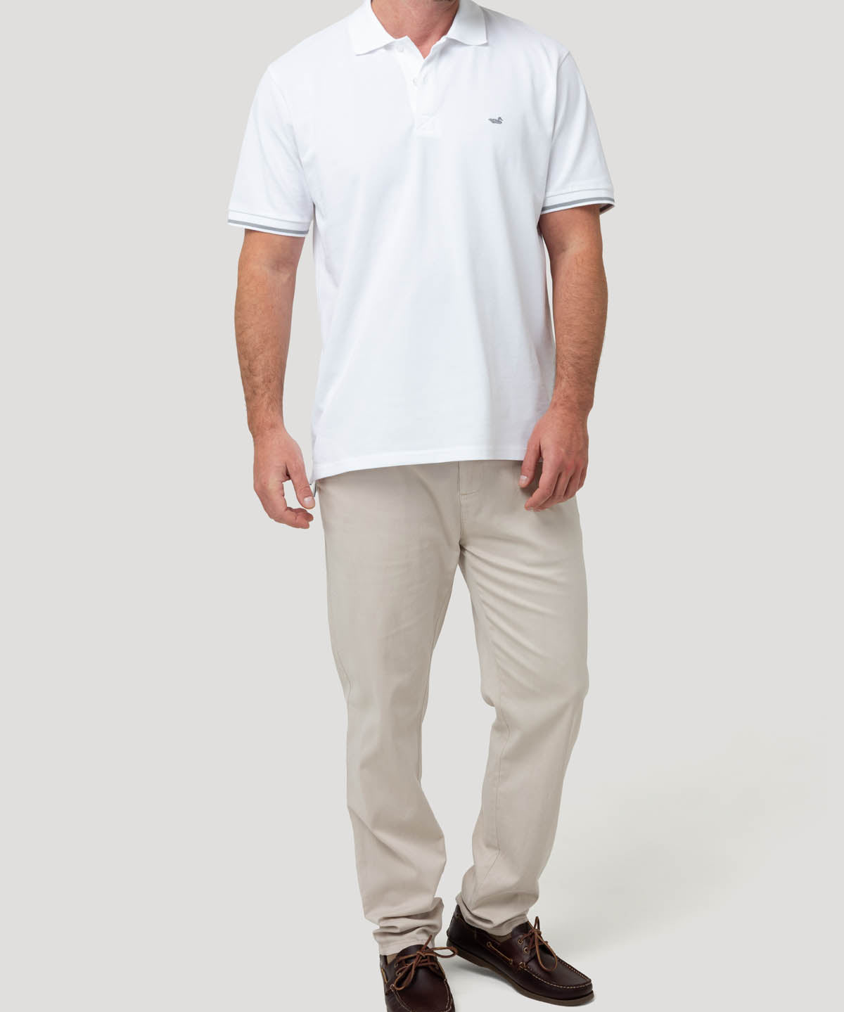 Polera Algodón Pima Hombre Mitchell Blanco Rockford