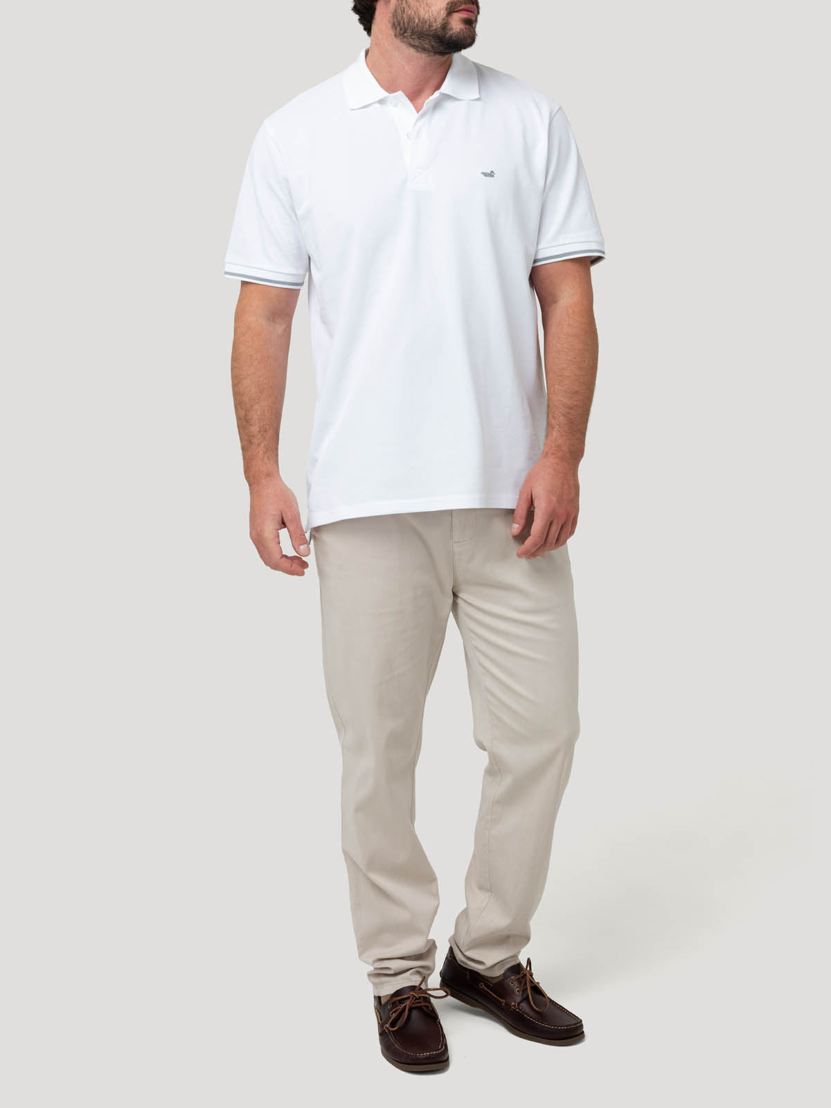Polera Algodón Pima Hombre Mitchell Blanco Rockford