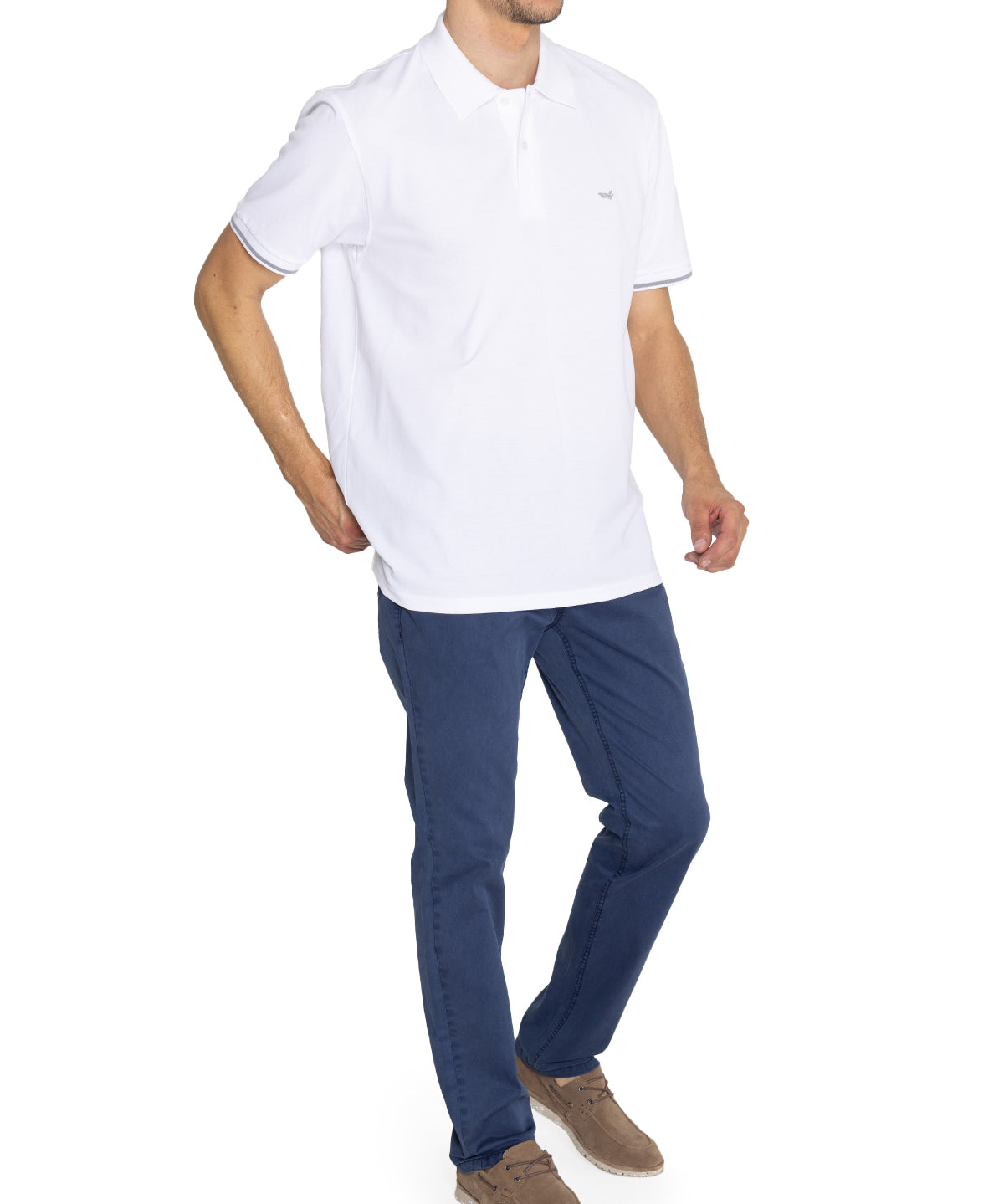 Polera Algodón Pima Hombre Mitchell Blanco Rockford