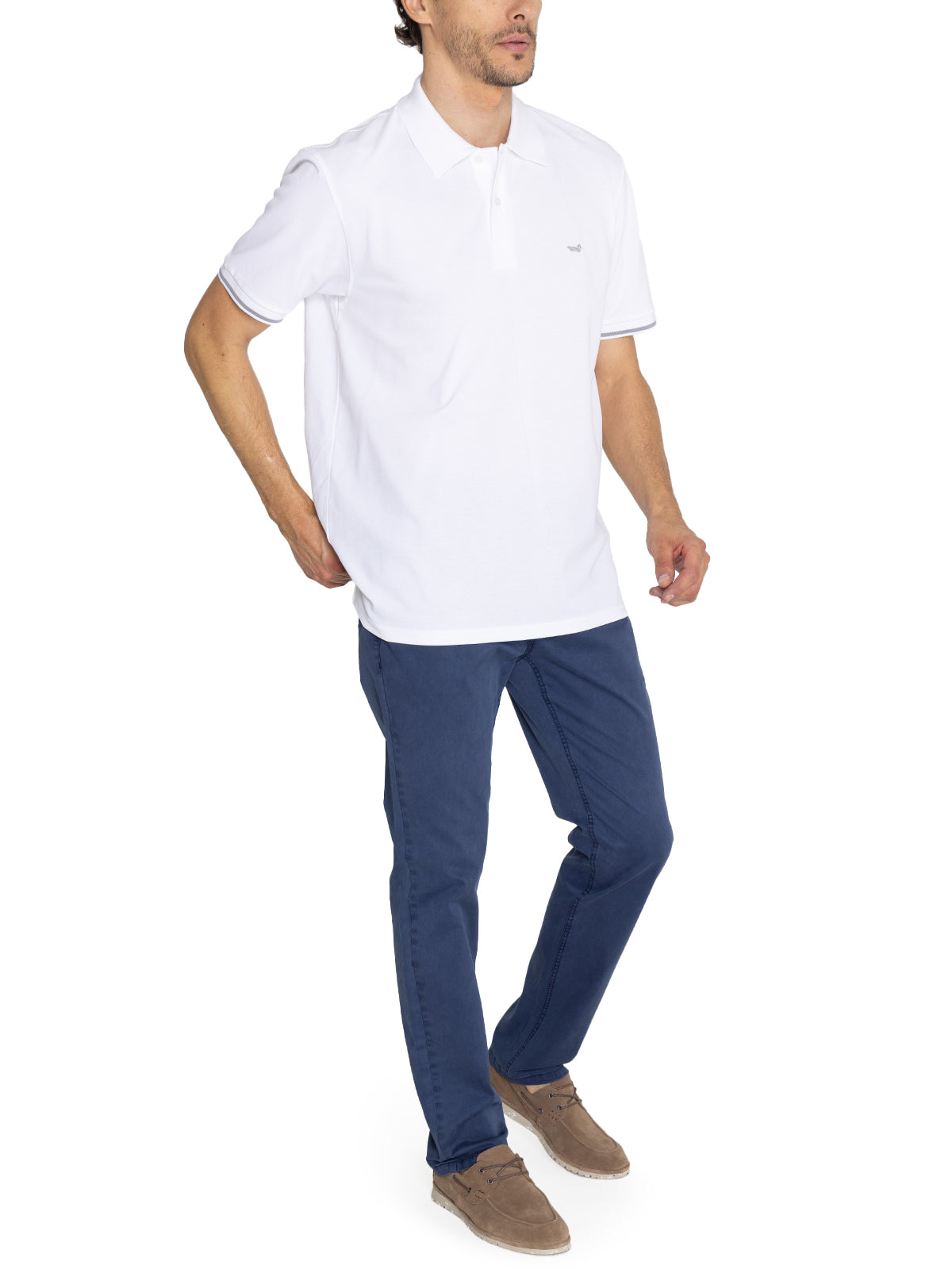 Polera Algodón Pima Hombre Mitchell Blanco Rockford