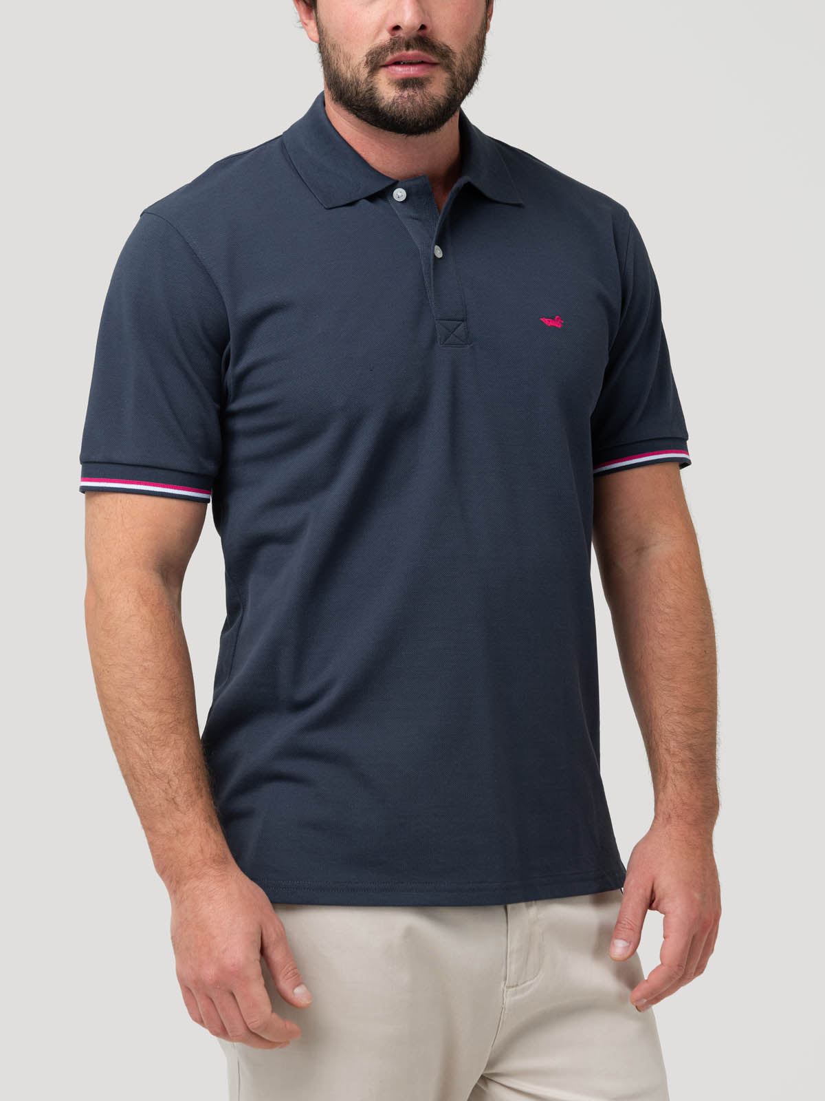 Polera Algodón Pima Hombre Mitchell Azul Rockford