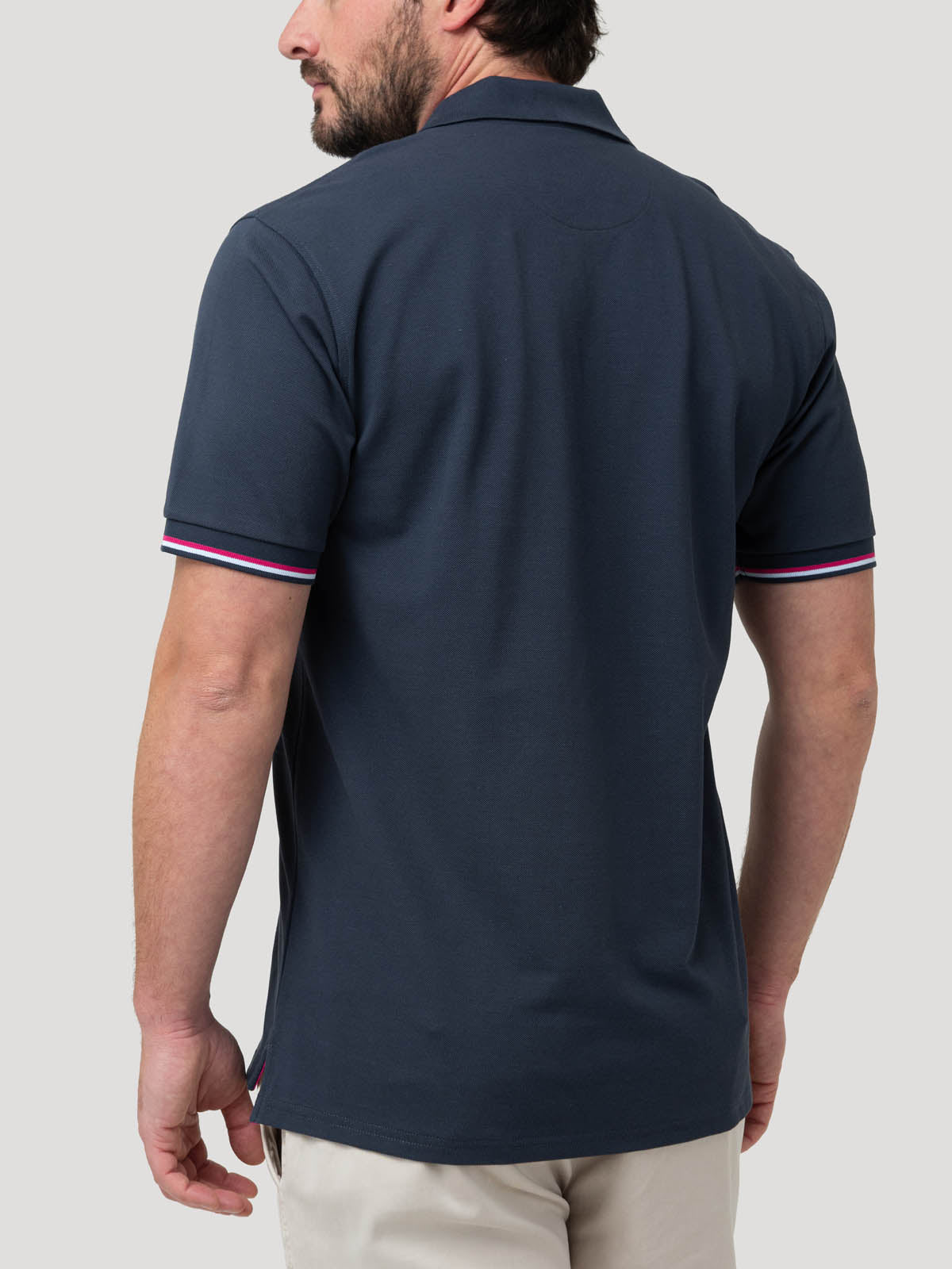 Polera Algodón Pima Hombre Mitchell Azul Rockford