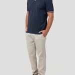 Polera Algodón Pima Hombre Mitchell Azul Rockford