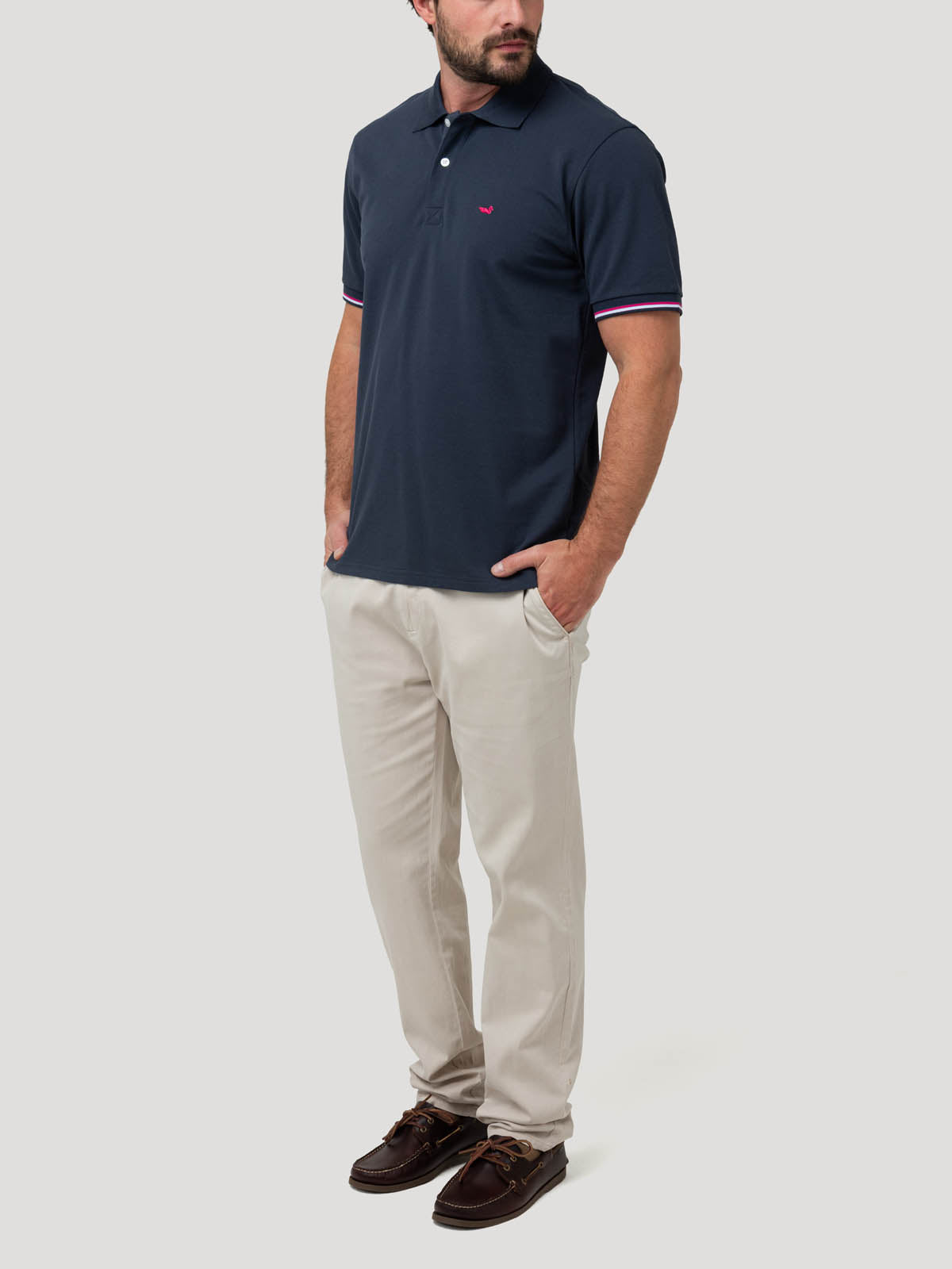 Polera Algodón Pima Hombre Mitchell Azul Rockford
