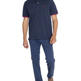 Polera Algodón Pima Hombre Mitchell Azul Rockford