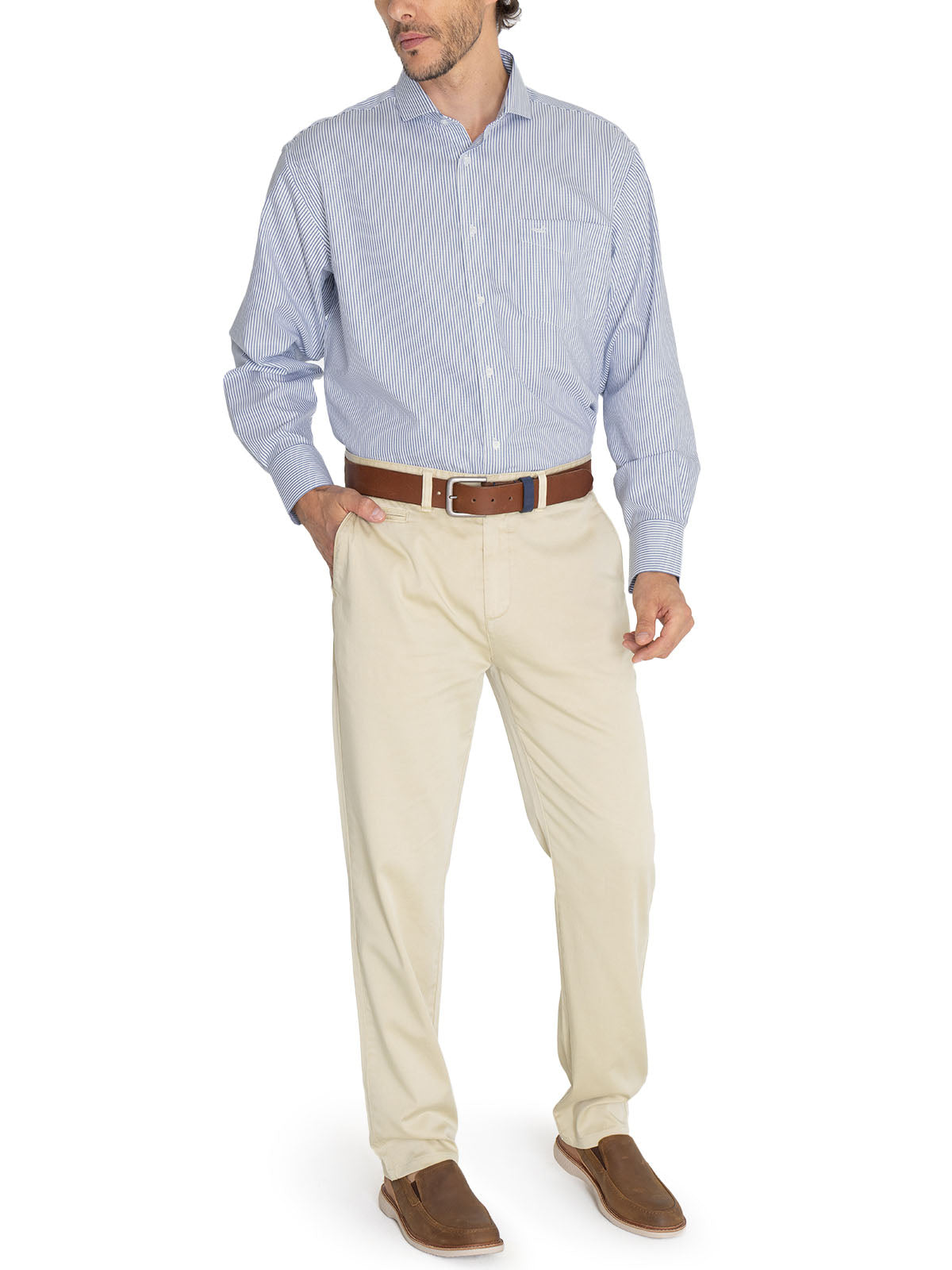 Camisa Cuello Italiano Hombre Easylife Celeste Rockford