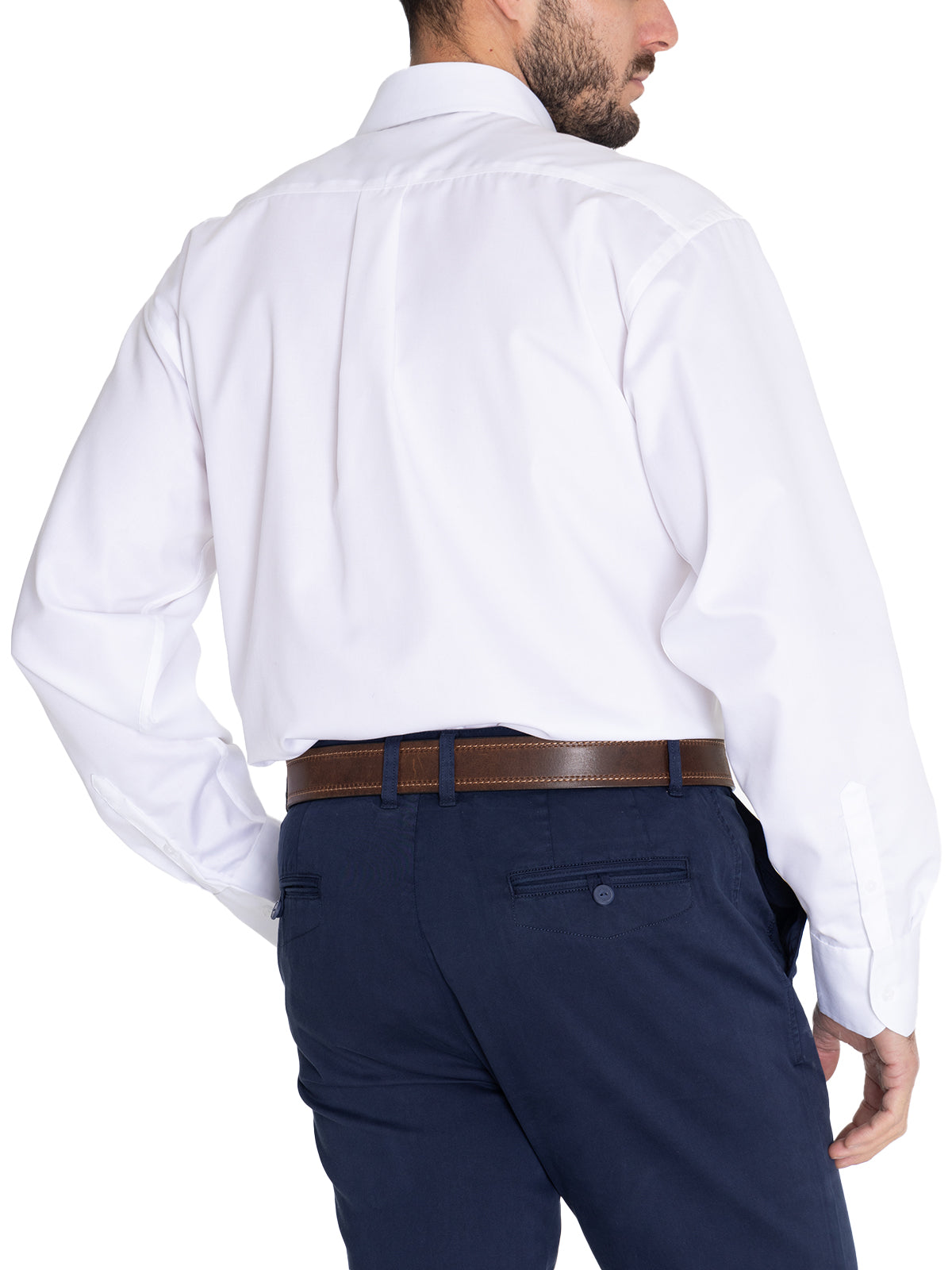 Camisa Cuello Italiano Hombre E.Lifesolid Blanco Rockford