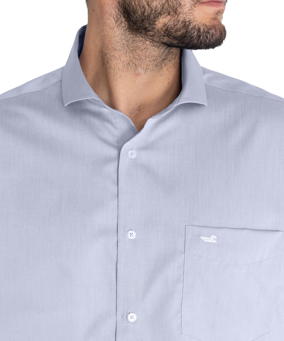 Camisa Cuello Italiano Hombre E.Lifesolid Celeste Rockford