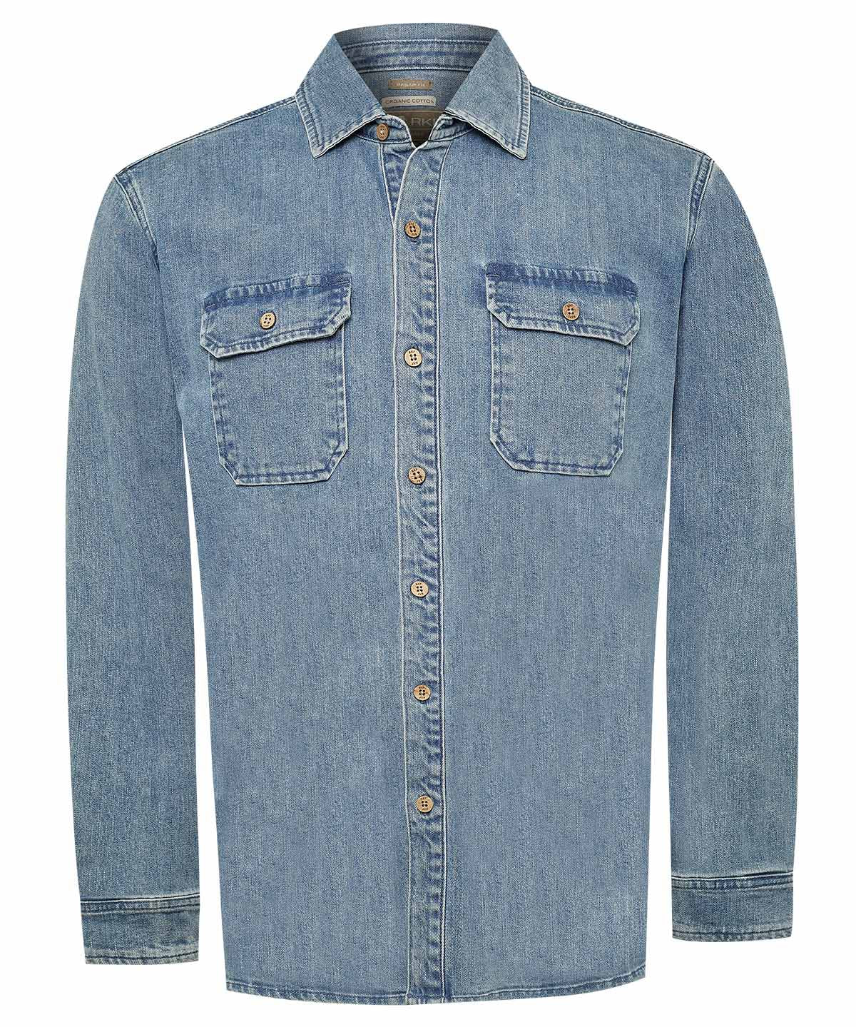 Camisa Algodón Hombre Denim Azul Rockford
