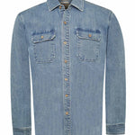 Camisa Algodón Hombre Denim Azul Rockford