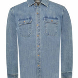 Camisa Algodón Hombre Denim Azul Rockford