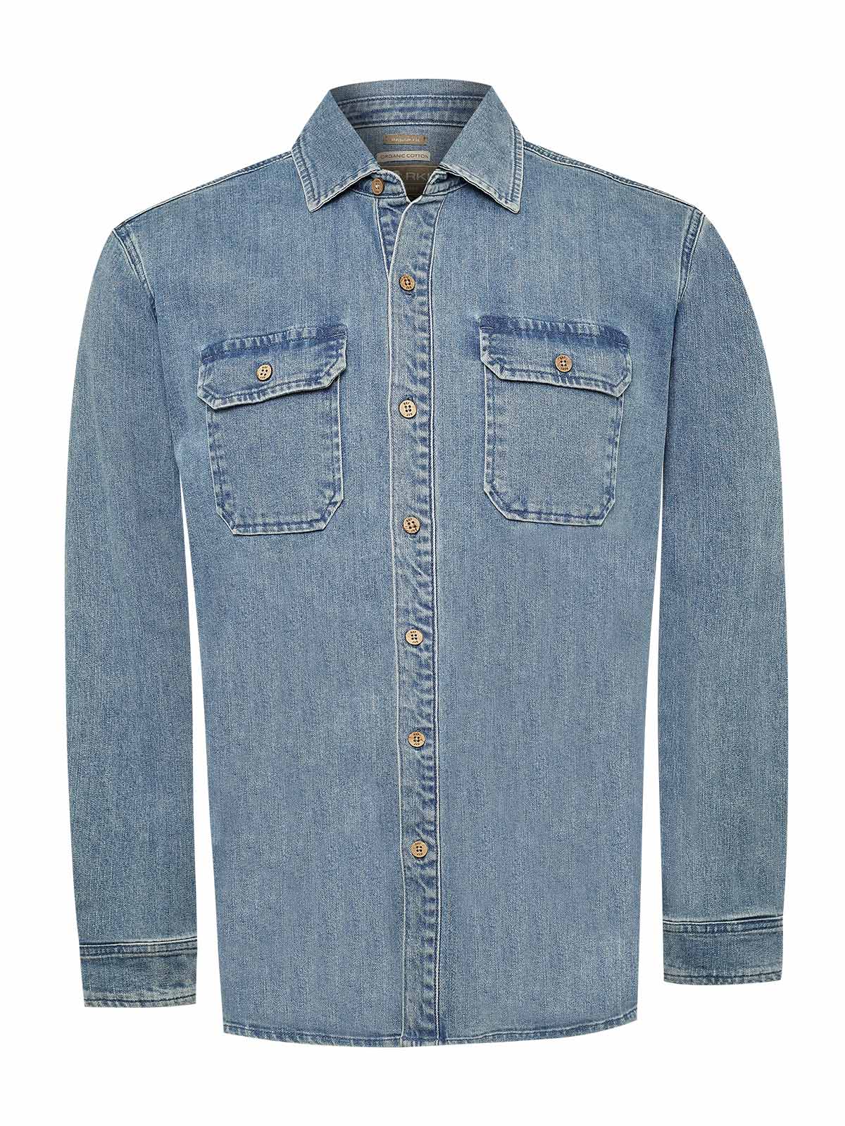 Camisa Algodón Hombre Denim Azul Rockford