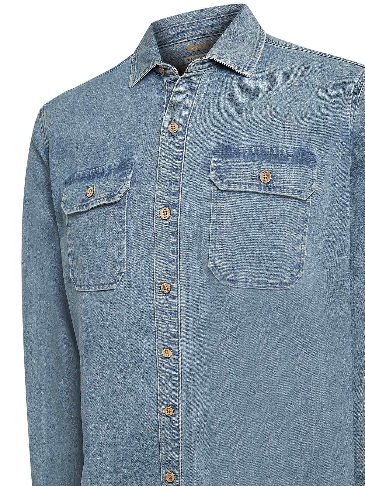 Camisa Algodón Hombre Denim Azul Rockford