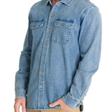 Camisa Algodón Hombre Denim Azul Rockford