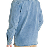 Camisa Algodón Hombre Denim Azul Rockford