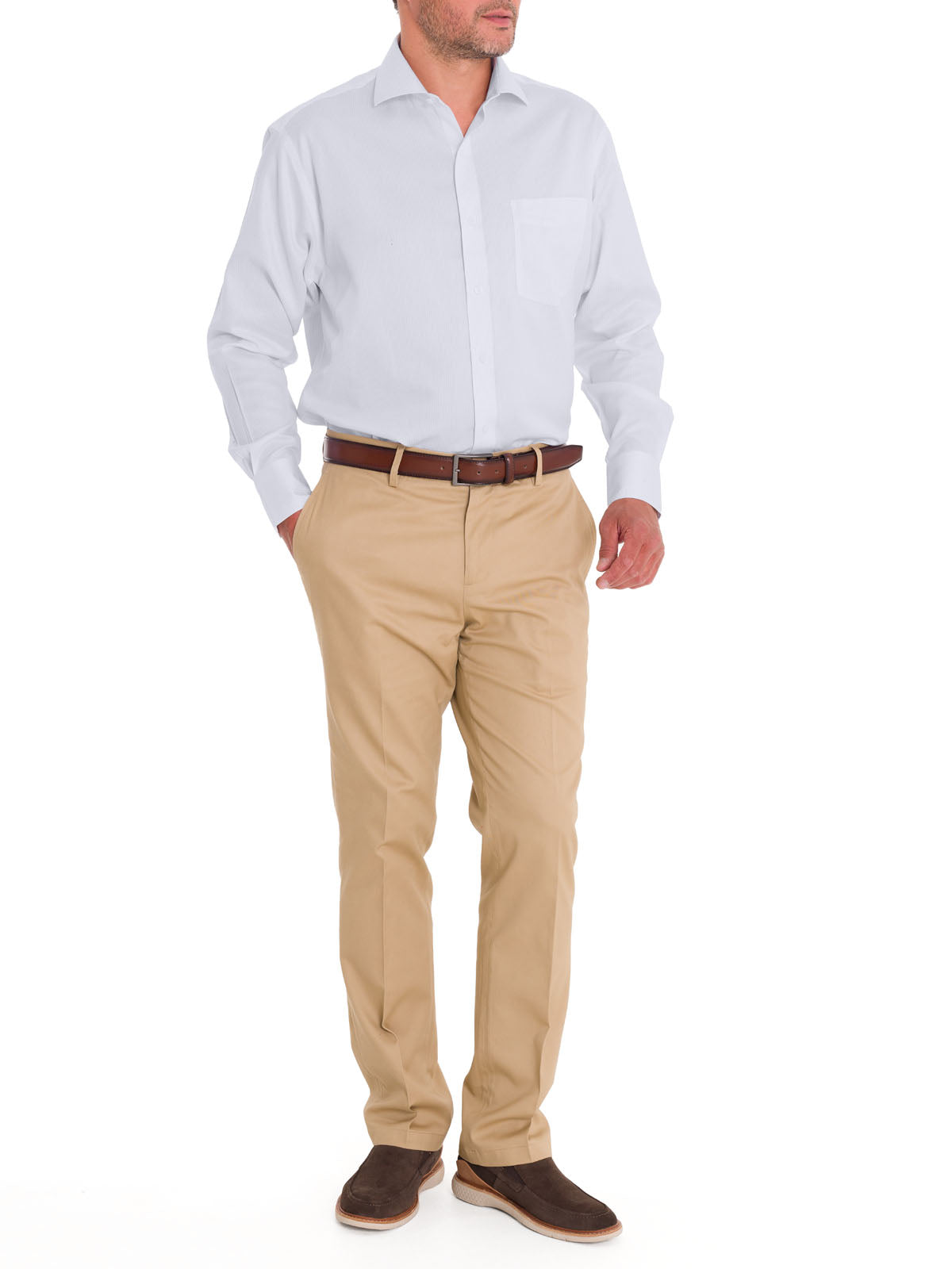 Camisa Cuello Italiano Hombre WF Blanco Rockford