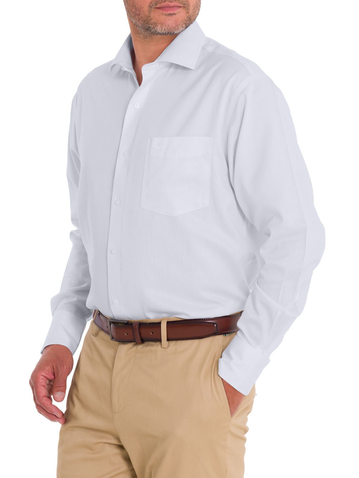 Camisa Cuello Italiano Hombre WF Blanco Rockford