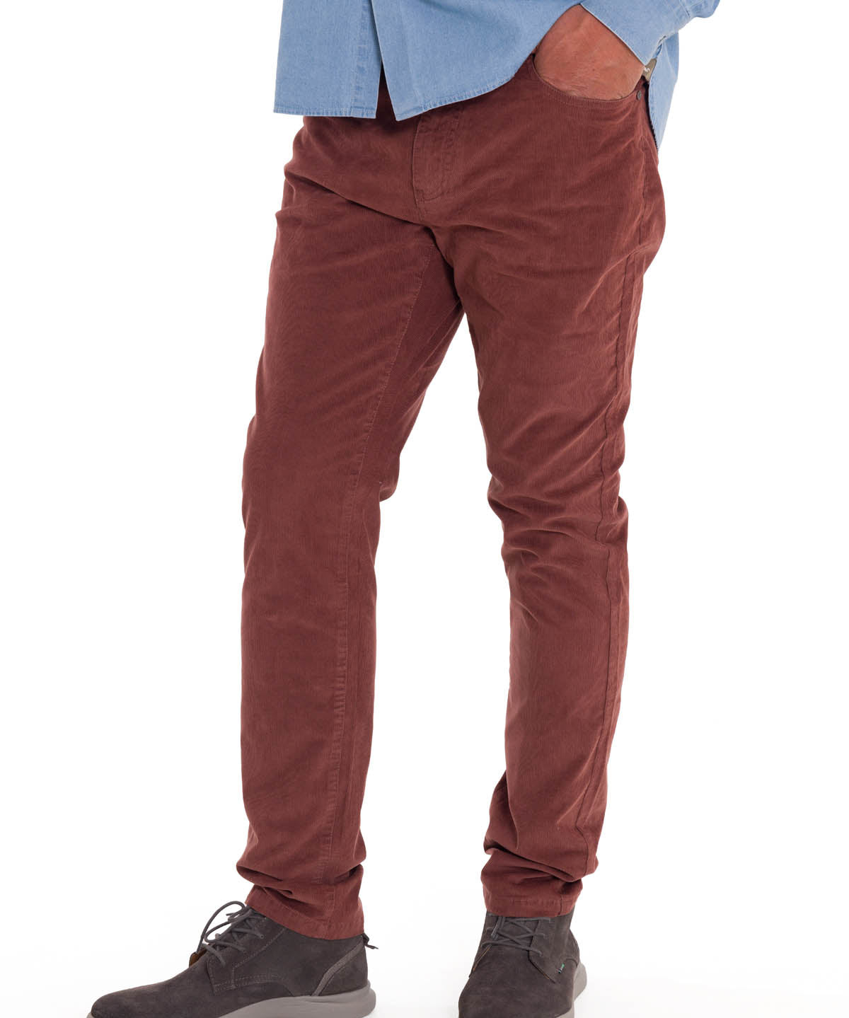 Pantalón Natural Flex Hombre Corduroy Rojo Rockford