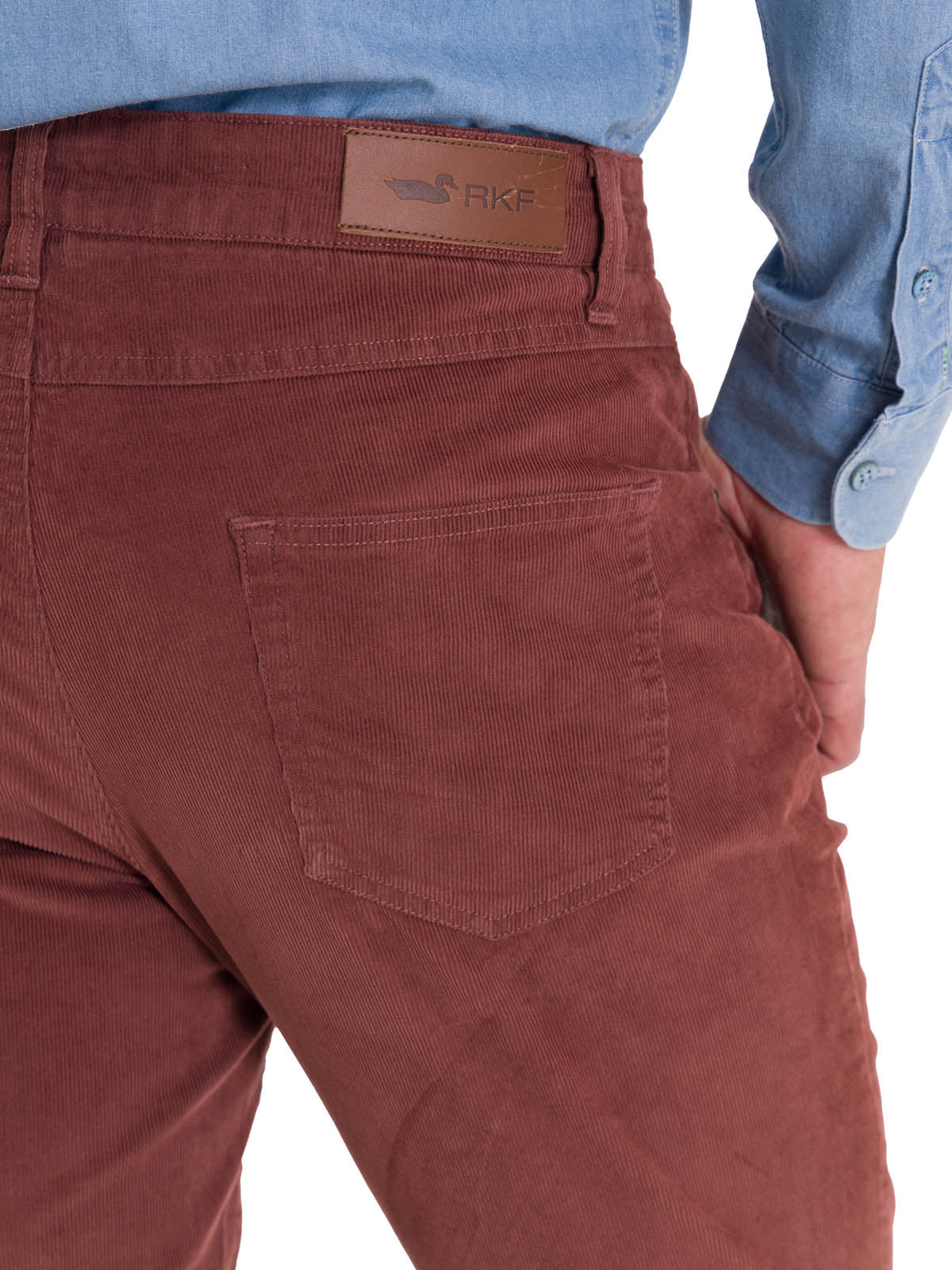Pantalón Natural Flex Hombre Corduroy Rojo Rockford