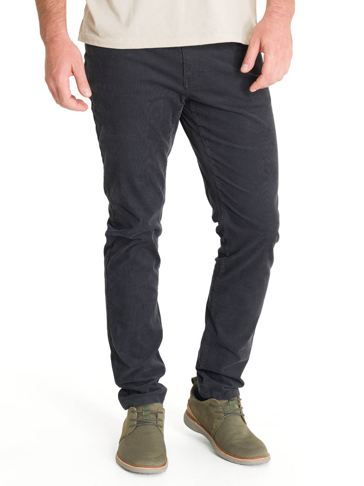 Pantalón Natural Flex Hombre Corduroy Gris Rockford