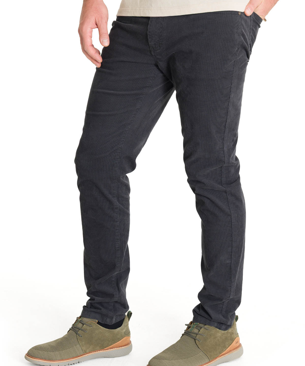 Pantalón Natural Flex Hombre Corduroy Gris Rockford