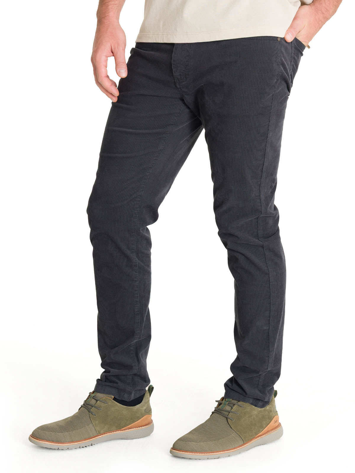 Pantalón Natural Flex Hombre Corduroy Gris Rockford
