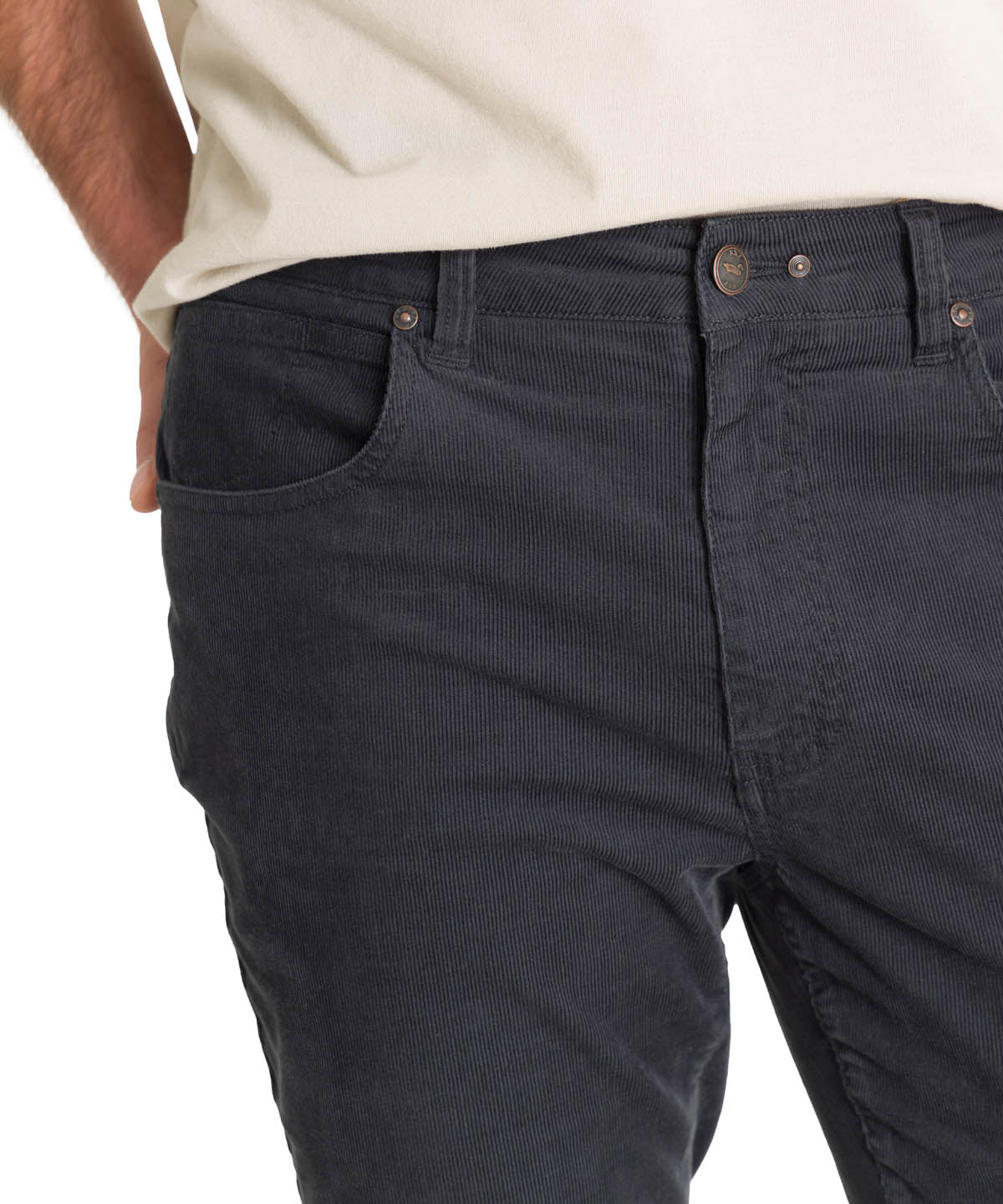 Pantalón Natural Flex Hombre Corduroy Gris Rockford