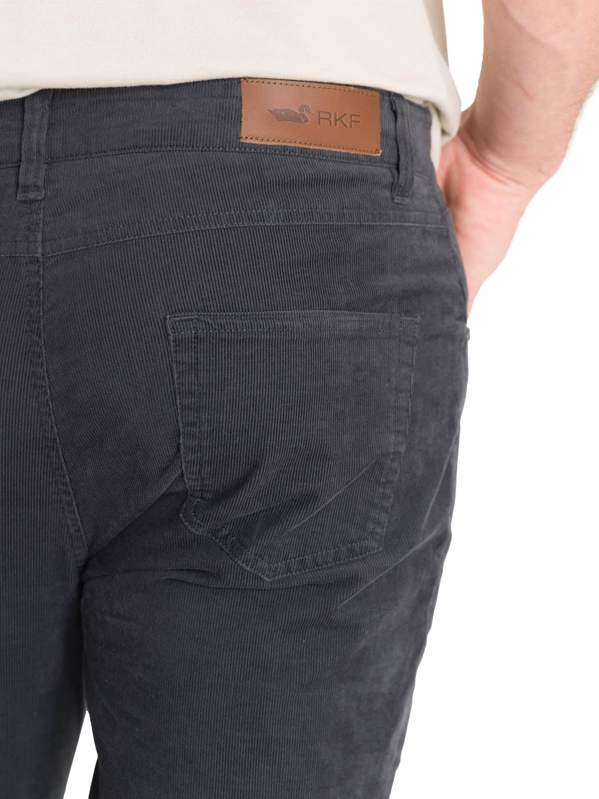 Pantalón Natural Flex Hombre Corduroy Gris Rockford