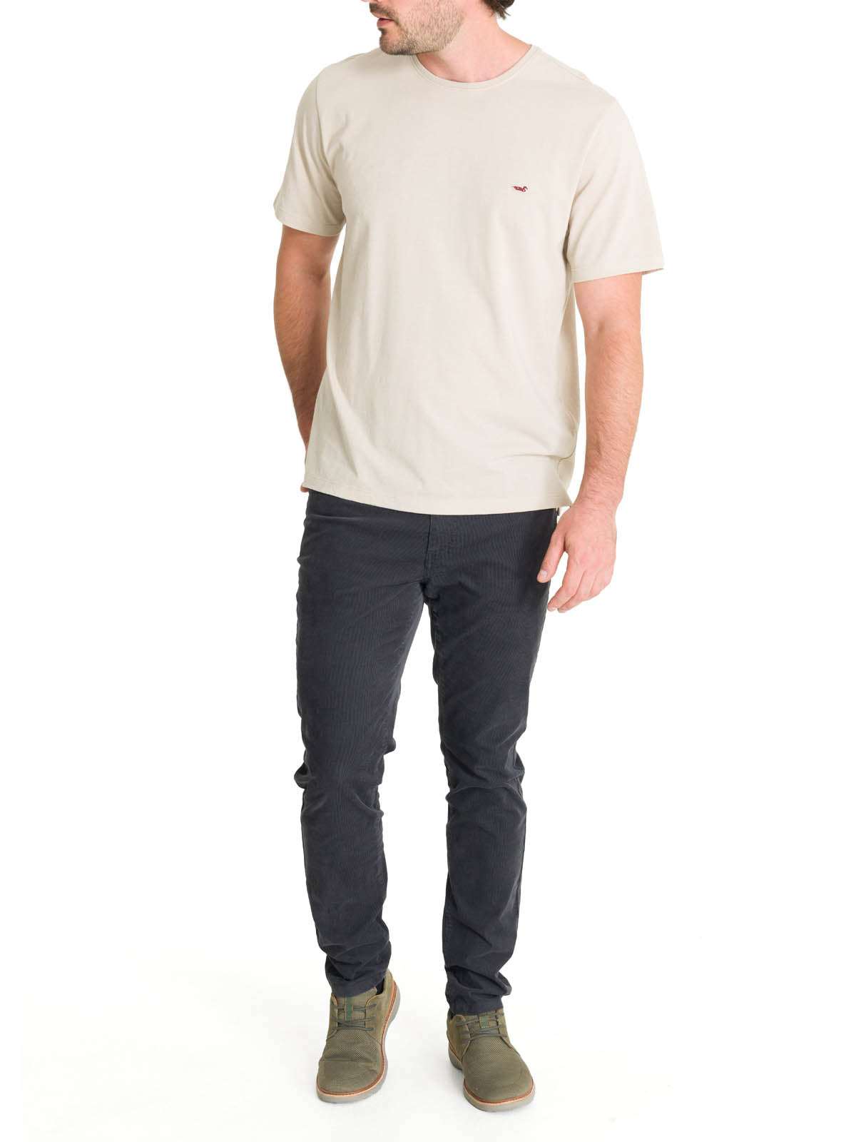 Pantalón Natural Flex Hombre Corduroy Gris Rockford