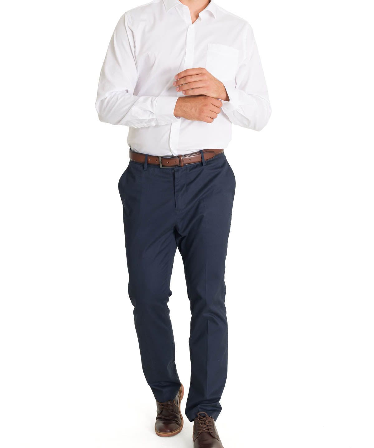 Camisa Cuello Italiano Hombre Easyitsolid Blanco Rockford
