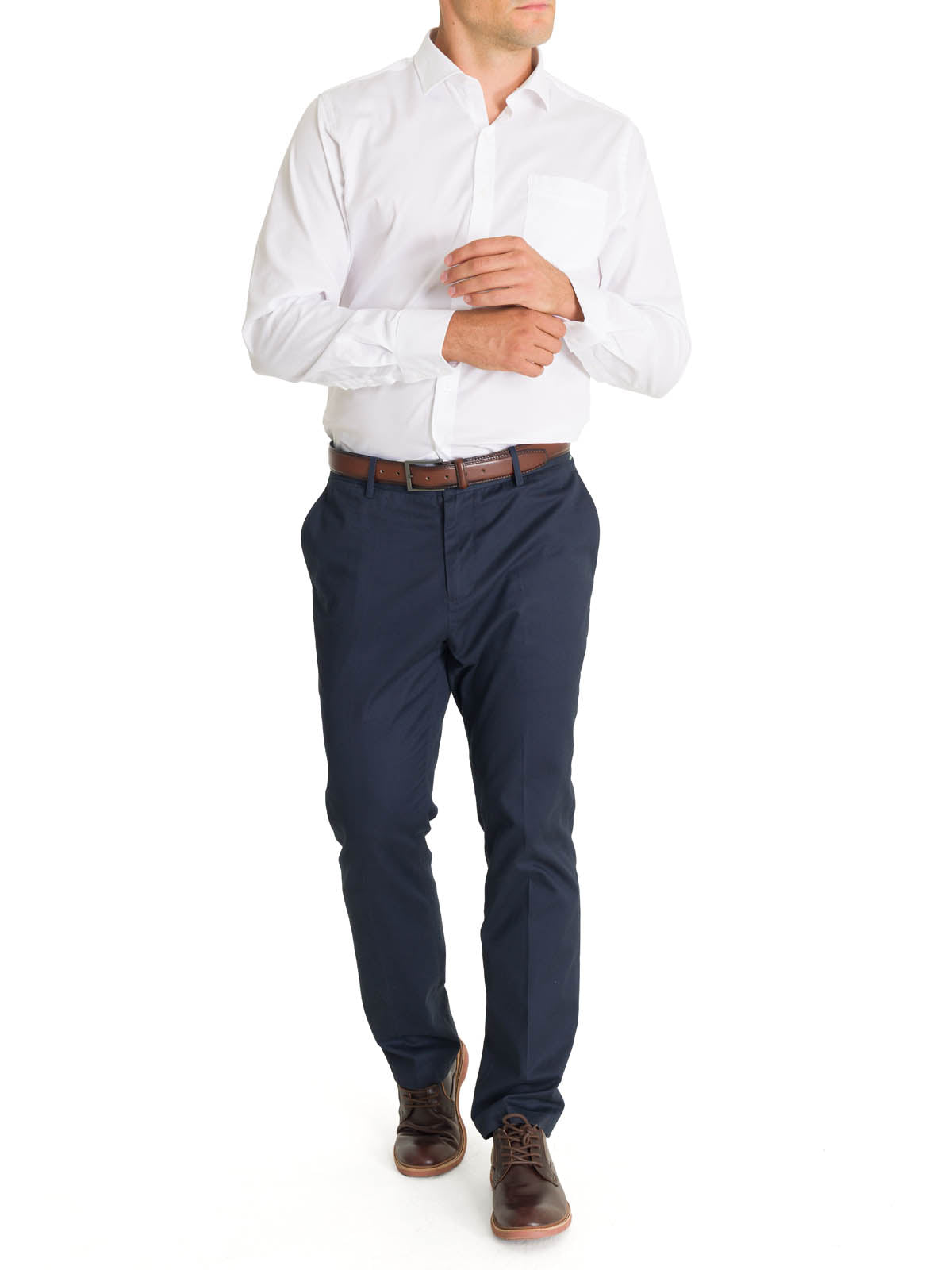 Camisa Cuello Italiano Hombre Easyitsolid Blanco Rockford