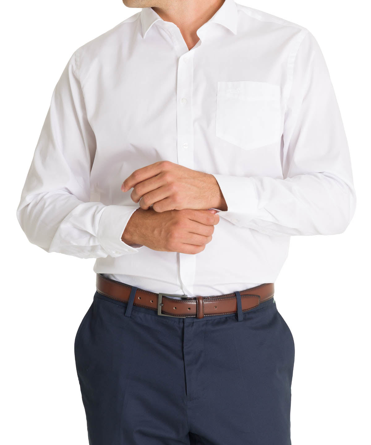 Camisa Cuello Italiano Hombre Easyitsolid Blanco Rockford