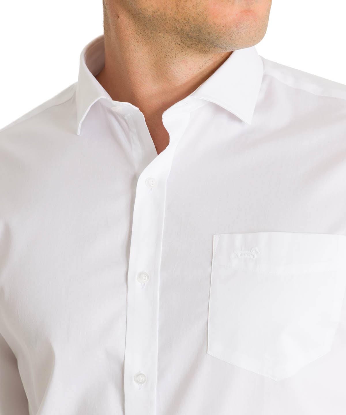 Camisa Cuello Italiano Hombre Easyitsolid Blanco Rockford